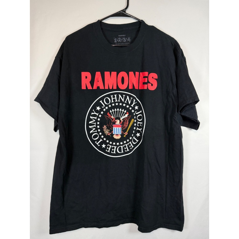 Ramones Presidential Seal Graphic T-Shirt Black Mens 2XL Punk Rock Band Tee